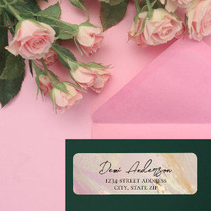 Modern Blush Pink Makeup Return Address label