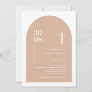 Modern Blush Pink Minimalist Arch Confirmation  Invitation