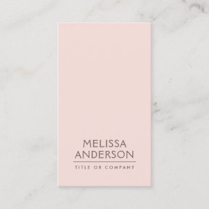 Modern blush pink minimalist professional business card