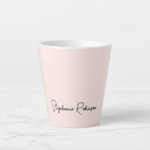 Modern Blush Pink Monogram Name Typography Latte Mug
