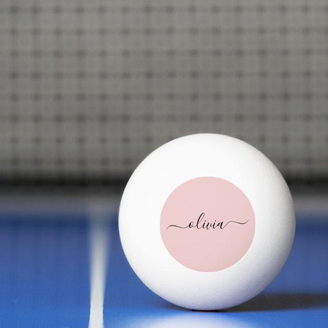 Modern Blush Pink Monogram Ping Pong Ball (Net)