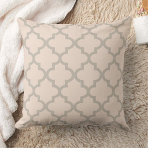 Modern Blush Pink Moroccan Quatrefoil Pattern Cushion