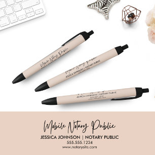 Modern Blush Pink Notary Business Promotional Black Ink Pen