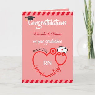 Modern Blush Pink Nurse Graduation Congratulations Card