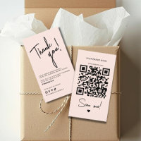 Modern blush pink order thank you QR code