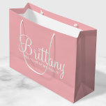 Modern Blush Pink Personalised Bridesmaid Proposal Large Gift Bag<br><div class="desc">Modern Personalised Bridesmaid Proposal Gift Bag
featuring personalised bridesmaid's name in white modern script font style with title in white modern sans serif font style on blush pink background.

Also perfect for maid of honour,  flower girl and more.</div>