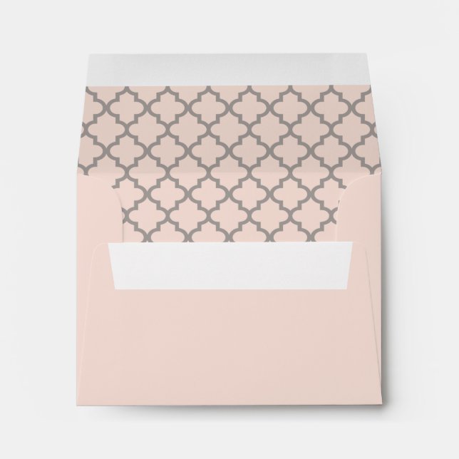 Modern Blush Pink Pewter Grey RSVP Wedding Envelope (Back (Bottom))