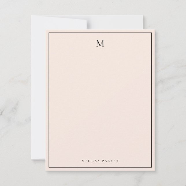 Modern Blush Pink Professional  Thank You Card (Front)