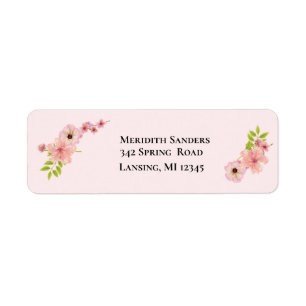 Modern Blush Pink Return Address Label