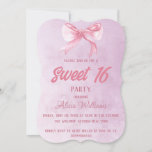 Modern Blush Pink Rose Sweet Sixteen 16 Birthday Invitation<br><div class="desc">Tender elegant invitation for young lady. Matching products avalable in my store.</div>