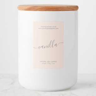 Modern blush pink script candle product label