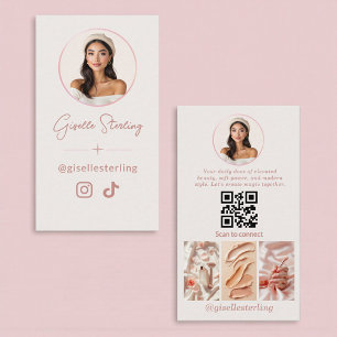 Modern Blush Pink Social Media Influencer Business Card