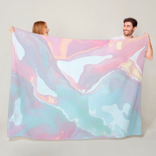 Modern Blush Pink Soft Mint Gold Luxury Collection Fleece Blanket