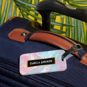 Modern Blush Pink Soft Mint Gold Luxury Collection Luggage Tag