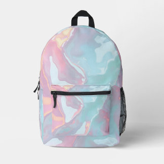 Modern Blush Pink Soft Mint Gold Luxury Collection Printed Backpack