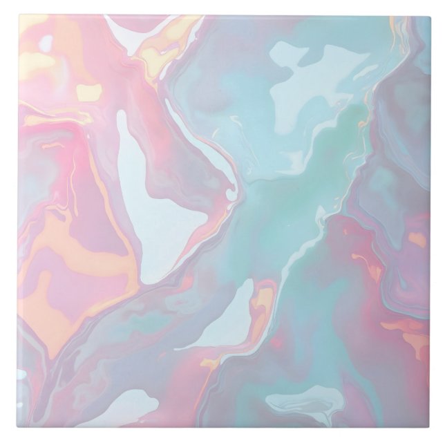 Modern Blush Pink Soft Mint Gold Luxury Collection Tile (Front)