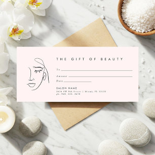 Modern Blush Pink Spa Gift Certificate