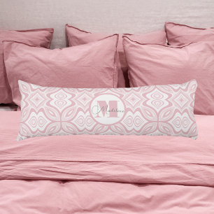 Modern Blush Pink Swirl Pattern w/ Initial Body Cushion