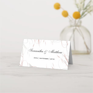 Modern Blush Pink Swirls Elegant Place Card