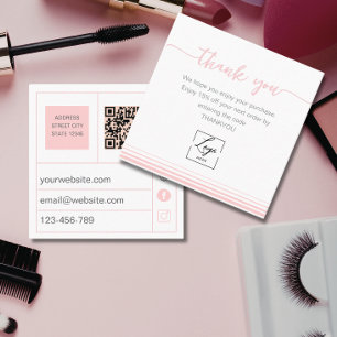 Modern Blush pink Thank You Card Order Inser