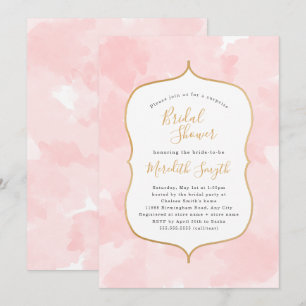 Modern Blush Pink Watercolor Bridal Shower Invitation