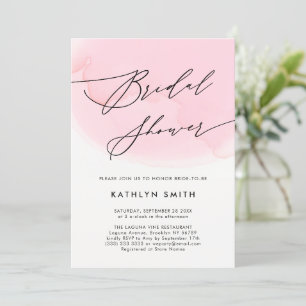 Modern Blush Pink Watercolor Bridal Shower Invitation