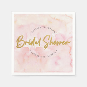 Modern Blush Pink Watercolor Bridal Shower Paper N Napkin