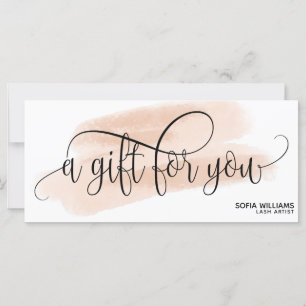 Modern Blush Pink Watercolor Certificate Gift Card