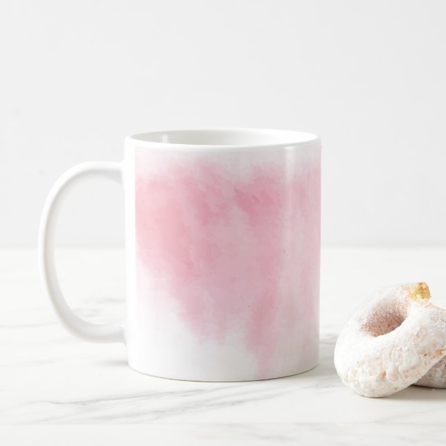 Modern Blush Pink Watercolor Mug (With Donut)