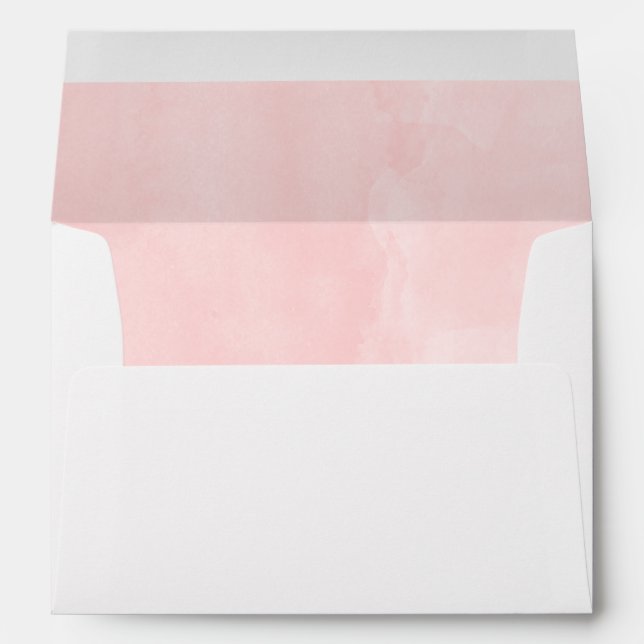 Modern blush pink watercolor wedding envelope (Back (Bottom))