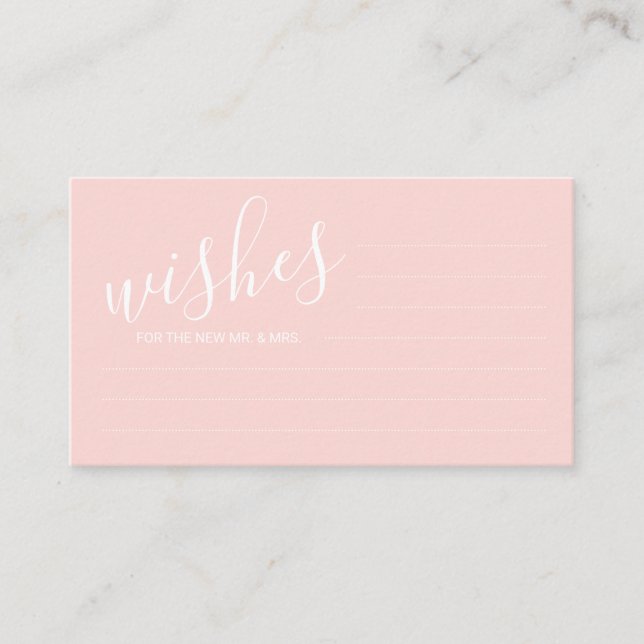 Modern Blush Pink Wedding Advice and Wishes (Front)