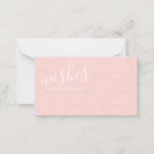 Modern Blush Pink Wedding Advice and Wishes Card