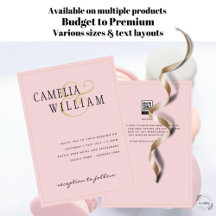 Modern Blush Pink Wedding Invitation