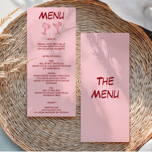 Modern Blush Pink Wedding Menu