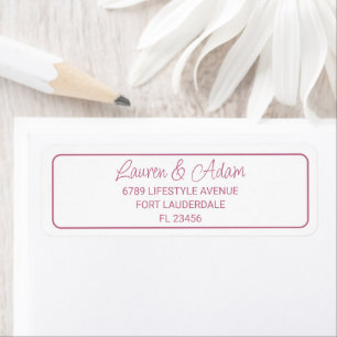 Modern Blush Pink Wedding Return Address Label