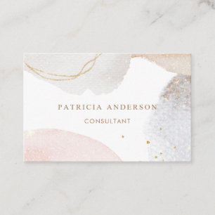 Modern blush pink white abstract business card