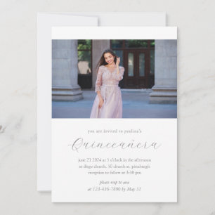 Modern Blush Quinceañera 15 Year Birthday Photo Invitation