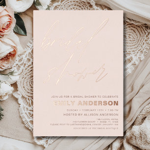 Modern Blush Rose Gold Bridal Shower Chic Foil