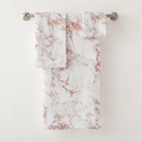 Modern Blush Rose Gold Glitter Foil White Marble