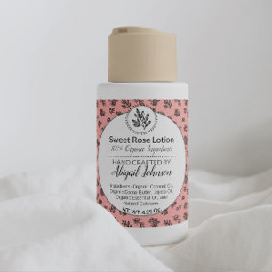 Modern Blush Rose & Leaves Bath & Body / Candle Square Sticker