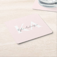 Modern Blush Rose Personalised Monogram Name -