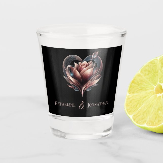 Modern Blush Rose-Wedding-Money/shot Dance- Shot Glass (Front)