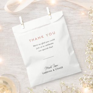 Modern Blush Rose Wedding Thank Favour Bags