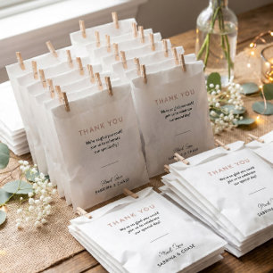 Modern Blush Rose Wedding Thank Favour Bags