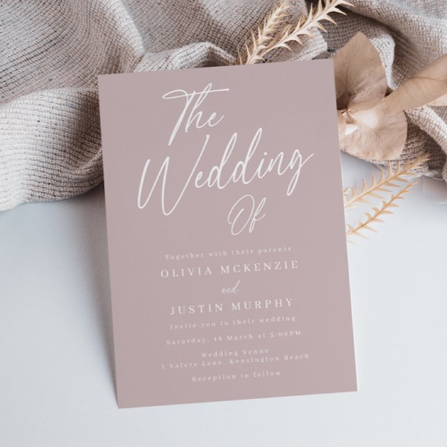 Modern Blush Script Wedding Invitation (Creator Uploaded)