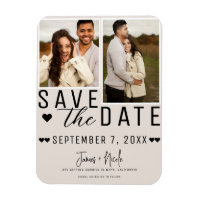 Modern Blush Tan Save the Date 2 Photo Wedding