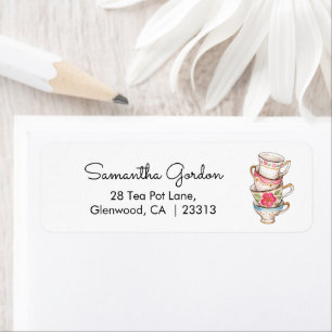 Modern Blush Tea Party Bridal Shower Address