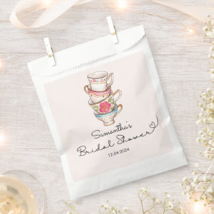 Modern Blush Tea Party Bridal Shower Favour Bags
