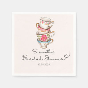 Modern Blush Tea Party Bridal Shower Napkin