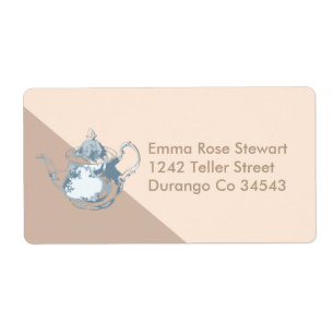 Modern Blush Teapot   Tea Party   Custom Address